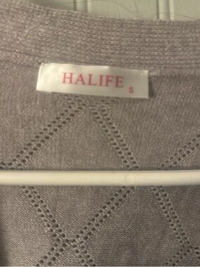 HALIFE Women's Light Taupe Openwork Knit Sweater - Taupe